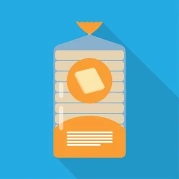 Pack of sliced bread with long shadow Stock Illustration