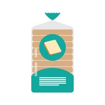 Pack of sliced bread on a white background Stock Illustration