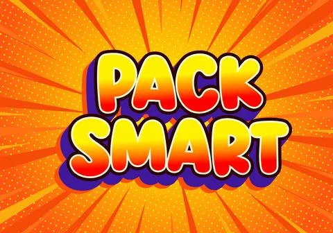 Pack smart comic text on orange burst background Stock Illustration