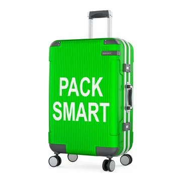 Pack Smart concept with suitcase. 3D rendering Stock Illustration