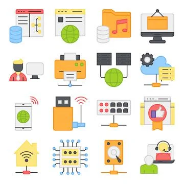 Pack of Smart Home Flat Icons Illustrazione stock