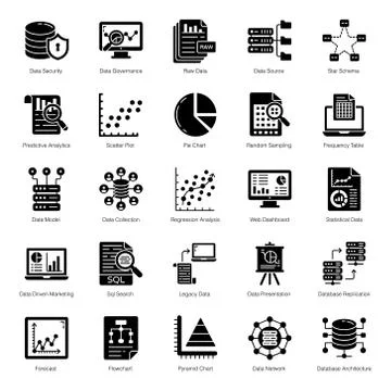 Pack Of Solid Icon Vectors Ilustración de archivo