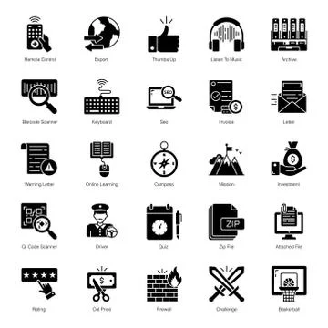 Pack Of Solid Icon Vectors イラスト素材