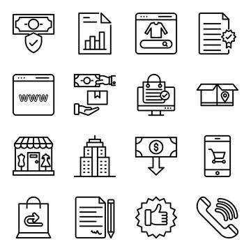 Pack of Spending Linear Icons Stock-Illustration