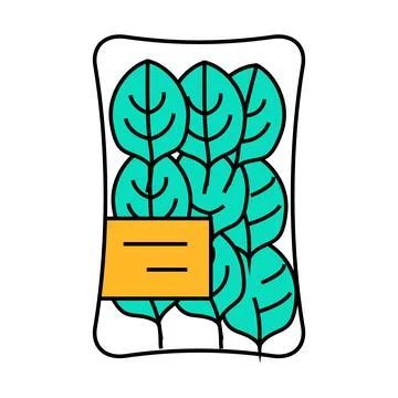 Pack spinach icon color illustration Stock Illustration