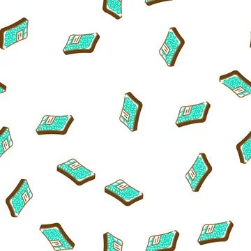 Pack spinach isometric icon seamless pattern Stock Illustration