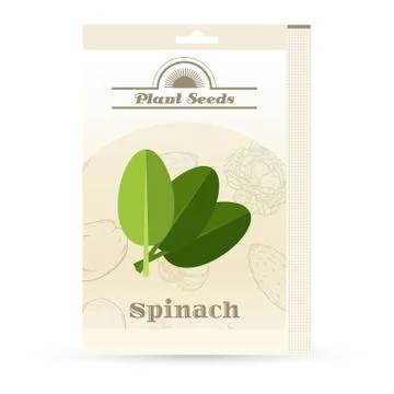 Pack of Spinach seeds icon Illustrazione stock