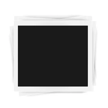 Pack of square realistic images frames template with shadows isolated on Stock Illustration
