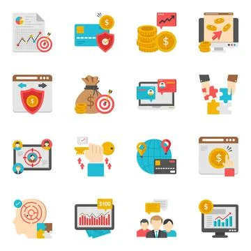 Pack of Statistics Flat Icon Illustrazione stock