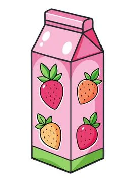 Pack of strawberry milk. Stock Illustration