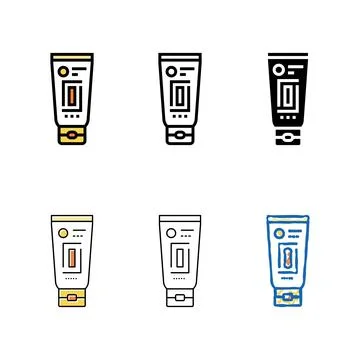 Pack sunscreen for face color icon vector Stock Illustration