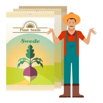 Pack of Swede seeds Stock Illustration