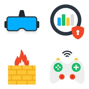 Pack of Technology Devices Flat Icons Stock Illustration
