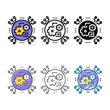 Pack technology system color icon vector 스톡 일러스트