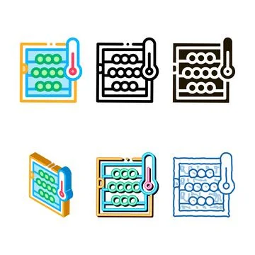 Pack temperature in wine cellar icon vector outline Illustrazione stock