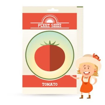 Pack of Tomato seeds Stock Illustration