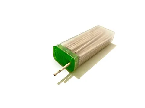Pack of toothpicks isolated on white background Stock Photos