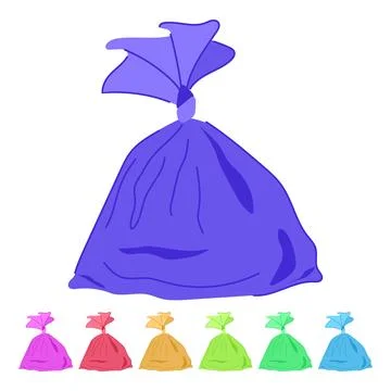 Pack trash bag vector cartoon graphic Stock Illustration