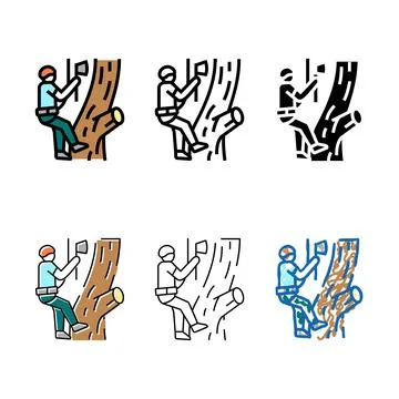 Pack tree surgery landscape color icon vector 库存插图