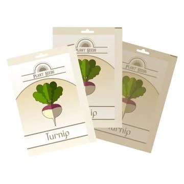 Pack of Turnip seeds icon Stock Illustration