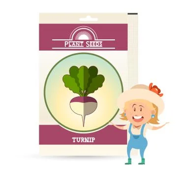 Pack of Turnip seeds icon Stock Illustration