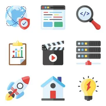 Pack Of Ui Flat Icons Illustration