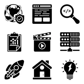 Pack Of Ui Solid Icons Stock Illustration