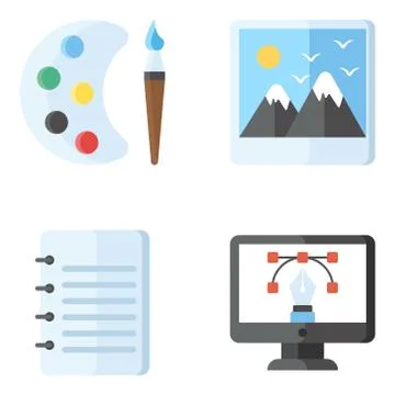 Pack Of Ux Flat Icons Stock Illustration