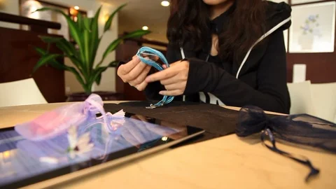 Pack a Valentine's Day present Stock Footage 114186110