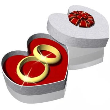 Pack wedding rings heart 스톡 일러스트