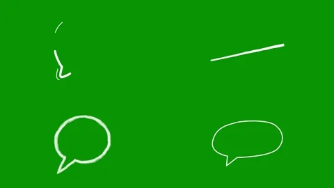 Pack of white doodle graphics on green screen chromkey offering two Stock-Footage 346825329