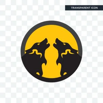 Pack wolf vector icon isolated on transparent background, pack wolf logo desi 스톡 일러스트