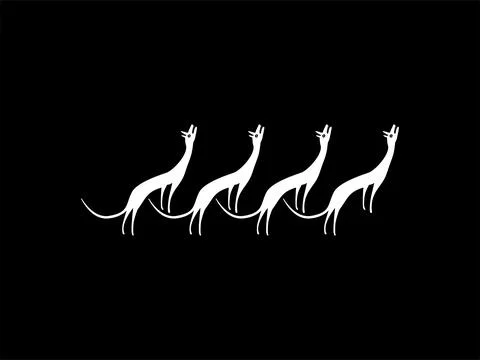 A Pack of Wolves, Naive Illustration Stock Illustration