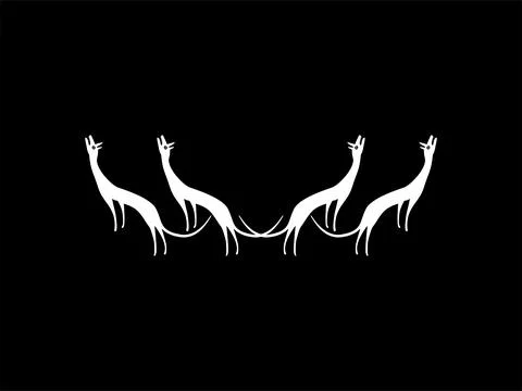 A Pack of Wolves, Naive Illustration Stock Illustration