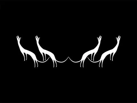 A Pack of Wolves, Naive Illustration Stock Illustration
