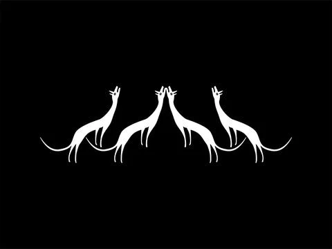 A Pack of Wolves, Naive Illustration Stock Illustration