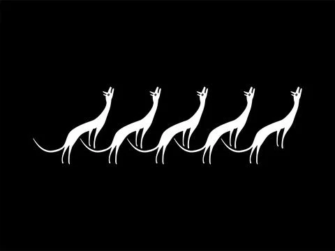 A Pack of Wolves, Naive Illustration Stock Illustration