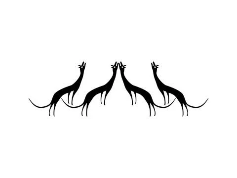 A Pack of Wolves, Naive Illustration Stock Illustration