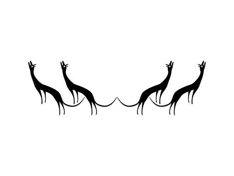 A Pack of Wolves, Naive Illustration Stock Illustration