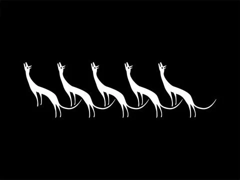 A Pack of Wolves, Naive Illustration Stock Illustration