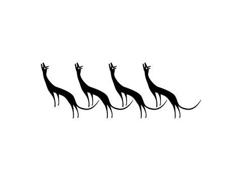 A Pack of Wolves, Naive Illustration Stock Illustration
