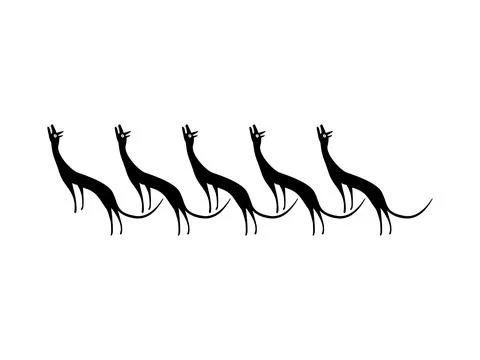 A Pack of Wolves, Naive Illustration Stock Illustration