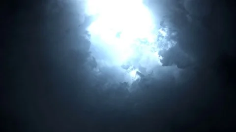 Pack of Wolves Running Through an Epic Lightning Storm Stock Footage 83857447