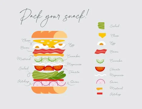 Pack your snack sandwich Stock Illustration