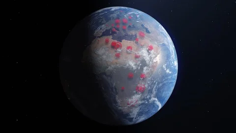Package of 6 Infected Planets 4K 스톡 동영상 128768810
