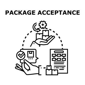 Package acceptance and delivery logistics process Stock Illustration