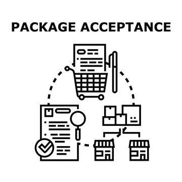 Package acceptance and delivery process logistics management イラスト素材