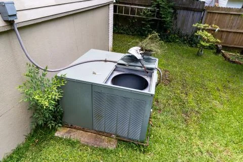 Package Air Conditioner System receiving maintenance Stock Photos
