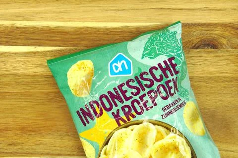 Package Albert Heijn Indonesische Kroepoek Foto stock