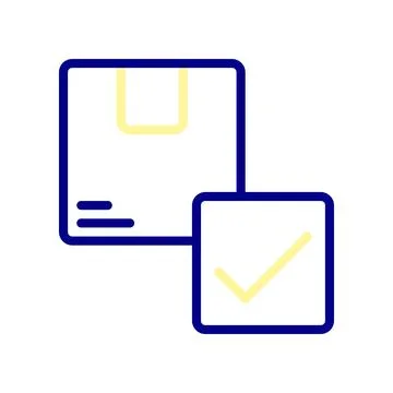 Package Arrived icon, the order has arrived at its destination. Stock Illustration